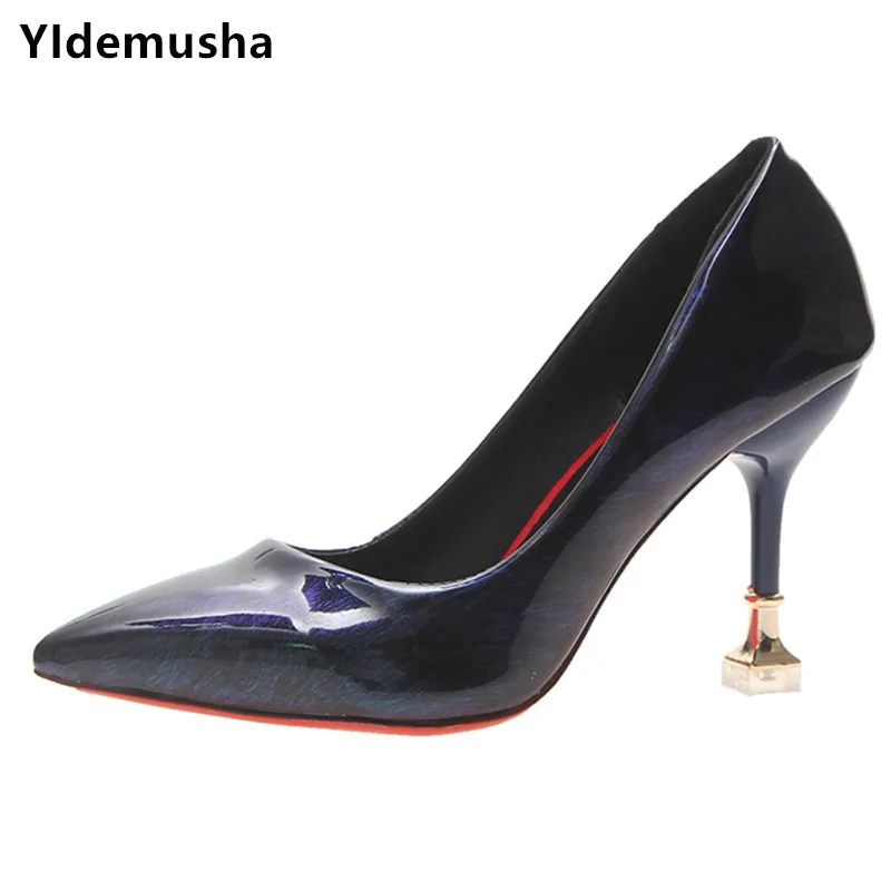 YIdemusha/Новинка 2019 года сезон весна-осень повседневная обувь на высоком каблуке