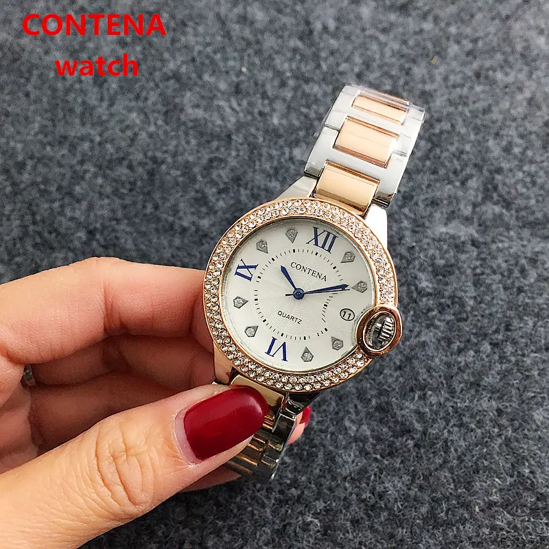 

Contena Fashion Casual men wristwatches quartz stainlees steel strap watches male clocks