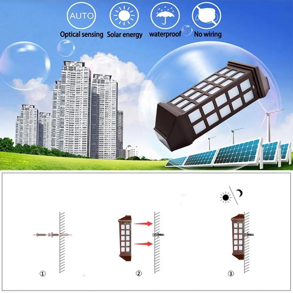 Lâmpada de Parede à Prova Solar ao ar Pçs sem Fio Feimefeiyou Dwireless Água Lampada Led Luz Livre Luzes Cerca Segurança Sensor Iluminação Automática 2 7 China lampada led solar Suppliers