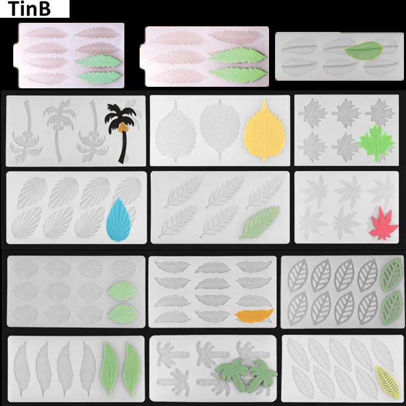 DIY 3D формы листьев силиконовые формы шоколада формы для выпечки на день рождения торт печенье украшения инструменты форма шоколада трафарет Маффин Пан