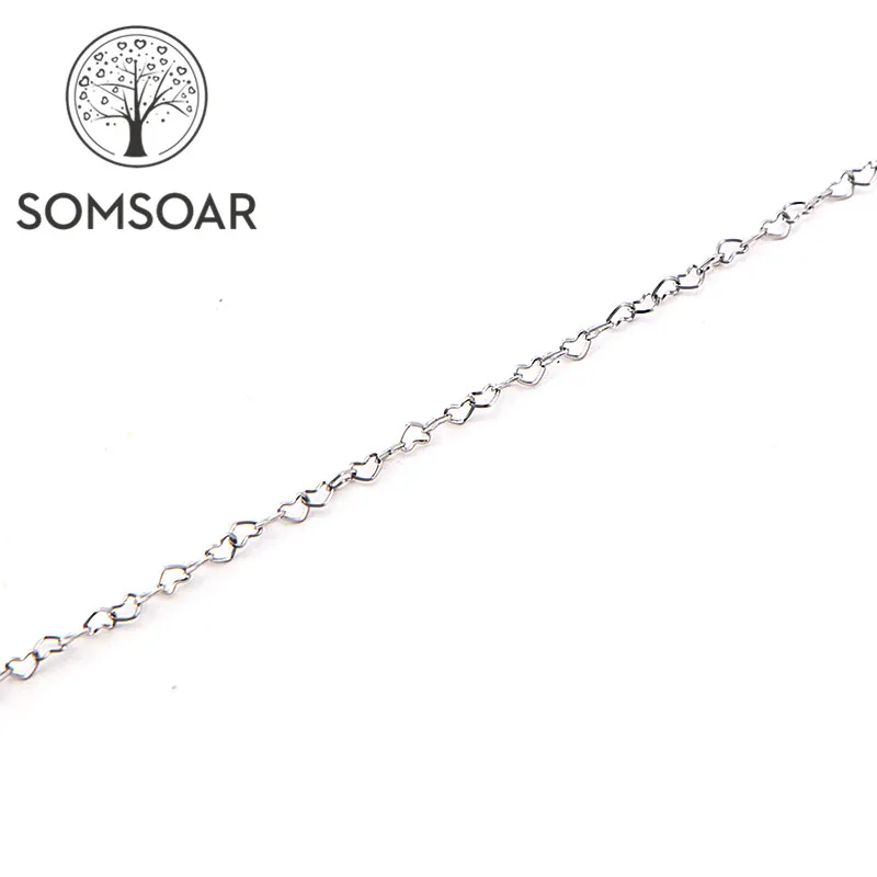 Somsoar ювелирные изделия из нержавеющей стали 60 см Мульти-Сердце Форма ожерелье из цепочек для женщин модные ювелирные изделия 10 шт./партия