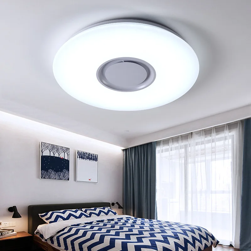 

Lustres De Sala Control Rgb Dimmable 36w Led Ceiling Light With Bluetooth & Music 90-260v Modern Lamp For -20 Square Meters