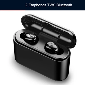 

TWS Bluetooth 5.0 Invisible Earbuds Wireless Headphones Bass Mini Headphones with 1200 mAh Charging Box Mobile Power