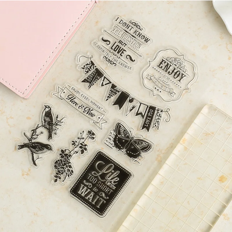 

Flag English Transparents Silicone Clear Stamps Diy Scrapbooking/Photo Album Card Decoration Supplies Love Stamp For Card Making