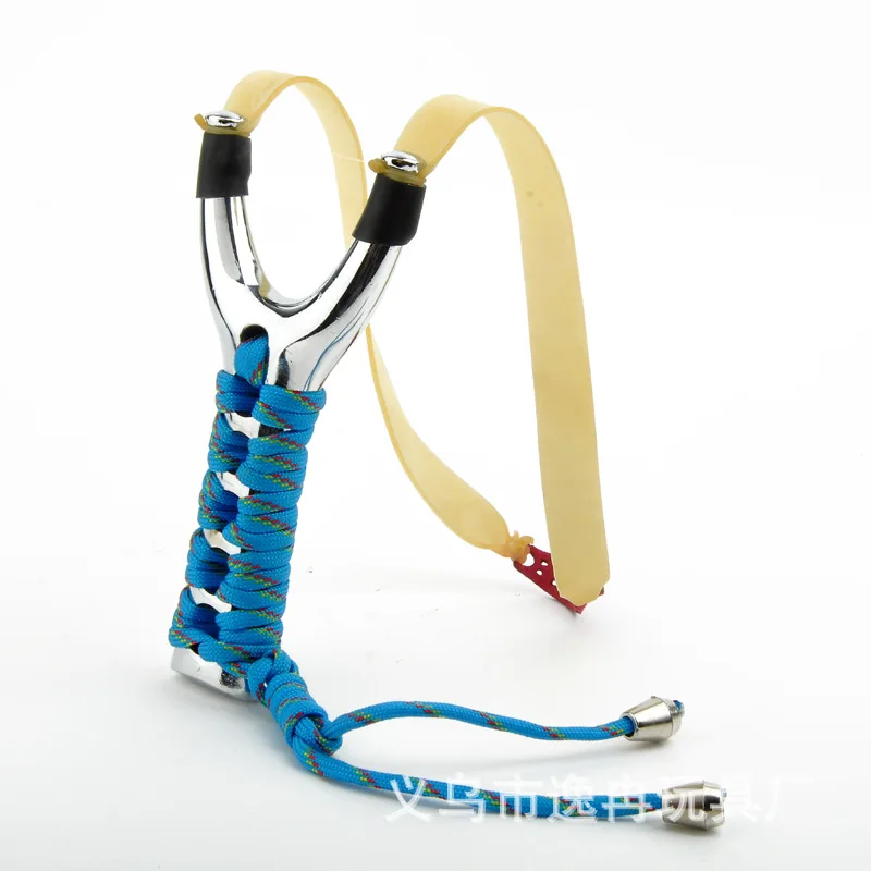 Blue Rope Slingshot Catapult Metal Strong Durable Sightly Cheap Outdoor Powerful Steel Hunting