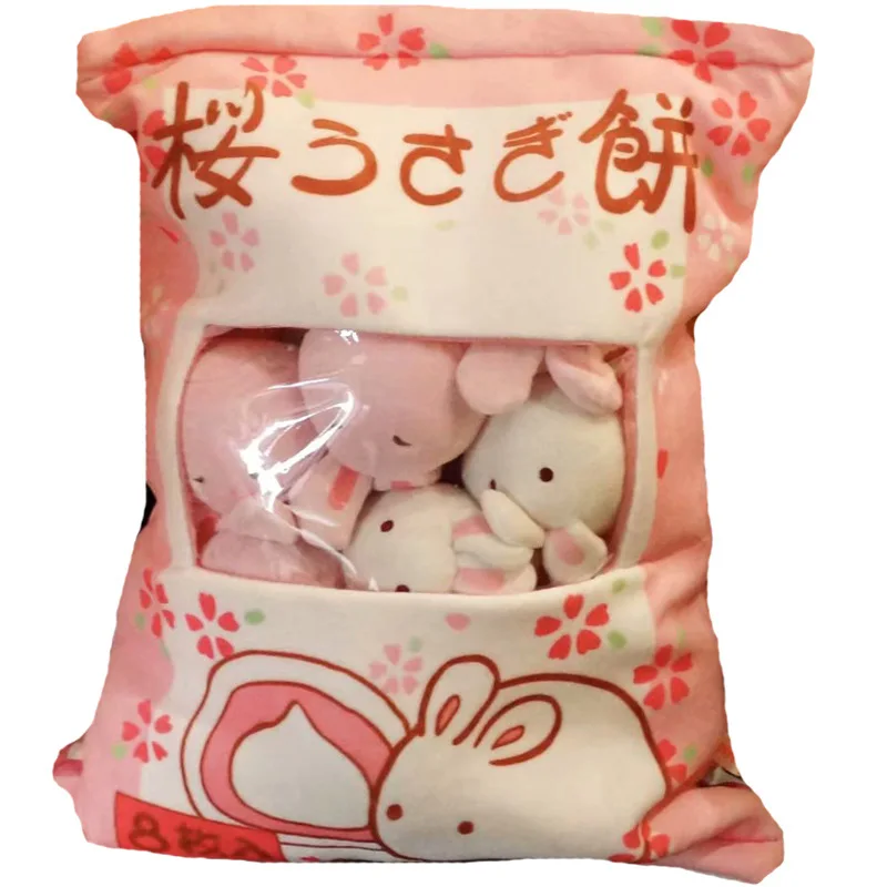 

Kawaii Lovely Japanese cherry blossom party favor rabbit groups snacks creative pillow Valentine's Day girls plush toys Xmas