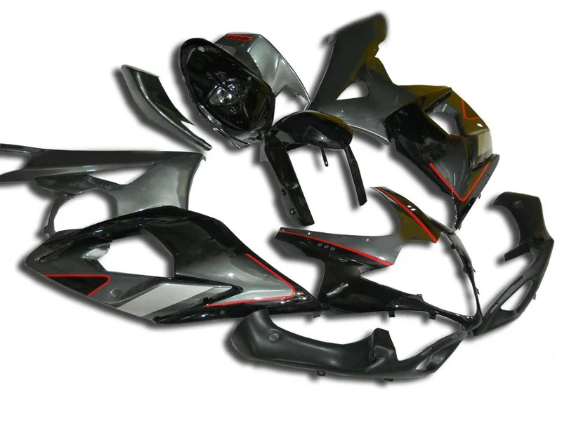 Мотоциклетный вставной обтекатель комплект для SUZUKI GSXR1000 K5 05 06 GSXR 1000 2005 2006 ABS серый черный глянец Обтекатели+ подарки SE07