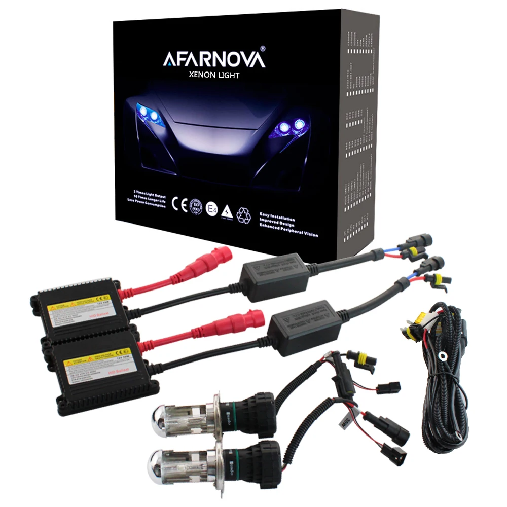 AC 55Вт HID Xenon комплект H7 H4 H1 H8 H9 H11 D2S ксеноновых фар, Высокопрочная конструкция Балласт 4300 К 6000 8000 К ксеноновая лампа накаливания фары 12V xenon H7