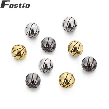 

2pcs/lot 10mm Sport Basketball Beads Rhodium/Gold/Gun black Color Ball Bead Diy Bracelet Bangle Beads Accessories Jewelry Making