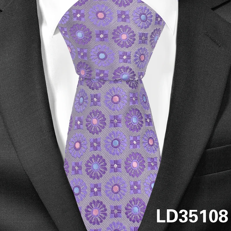 LD35108 Полиэфирный жаккардовый цветочный галстук для мужчин и женщин, Модный Полосатый галстук для шеи, деловые свадебные костюмы, обтягивающие галстуки, мужские галстуки, галстуки Gravatas - Цвет: LD35108