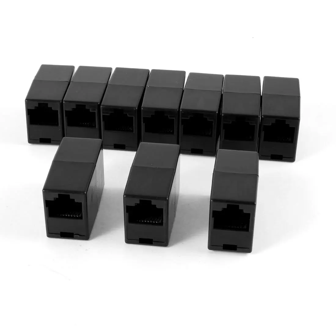 THGS Plastic RJ45 8P8C Female to Female LAN Couplers Black (Pack of 10