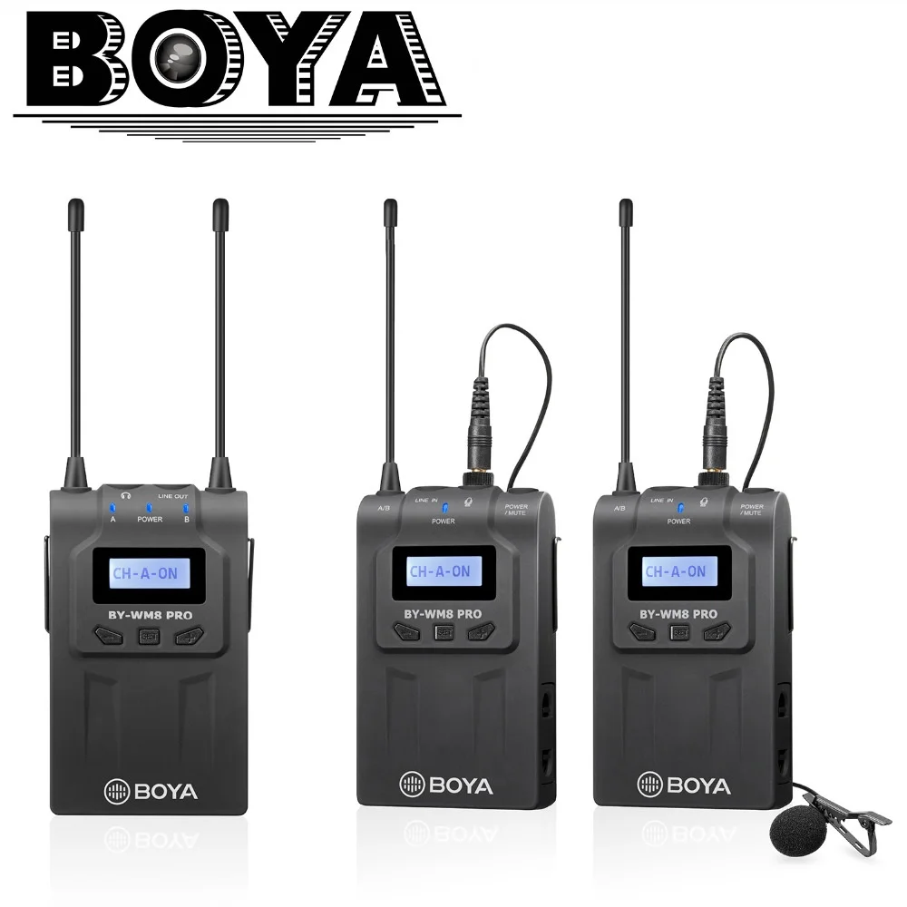 BOYA BY-WM6 BY-WM4 Mark II BY-WM8 Pro UHF Беспроводная микрофонная система всенаправленный петличный микрофон для DV DSLR