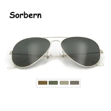 Фирменный дизайн; Для женщин солнцезащитные очки-авиаторы женские зеленые линзы объектива лучей, солнцезащитные очки для мужчин Uv400 Occhiali д 58 мм