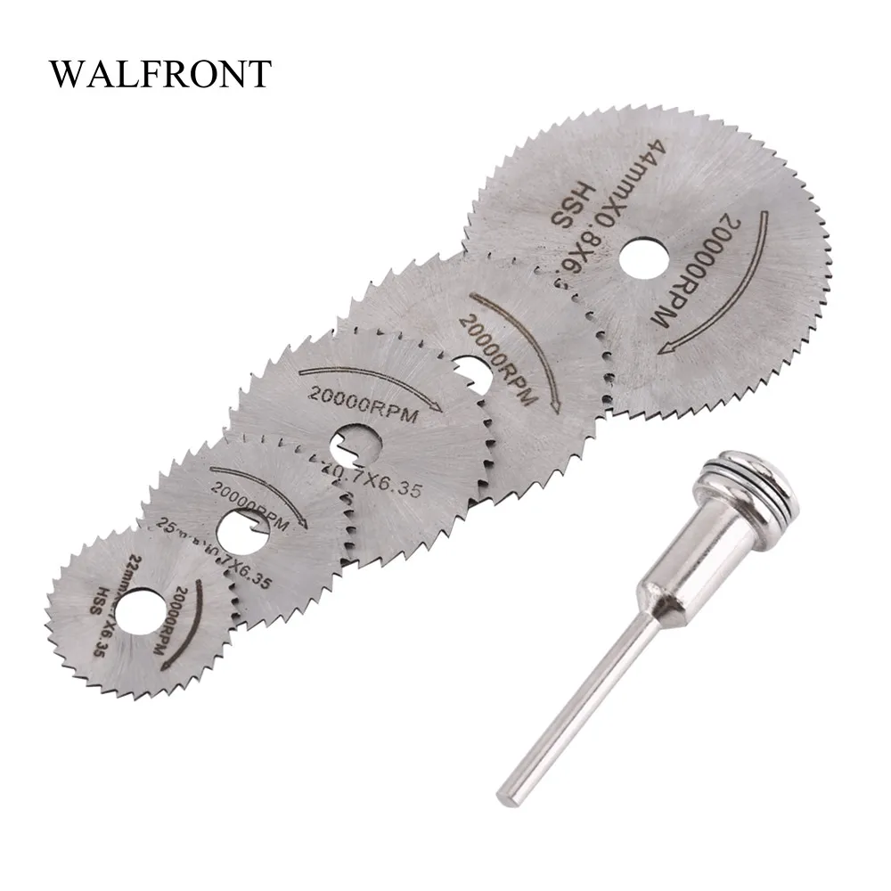 

WALFRONT HSS Steel Saw Blades Set Rotary Cutting Tools Circular Blade Disc Cutter Woodworking Power Tools with Extension Rod New