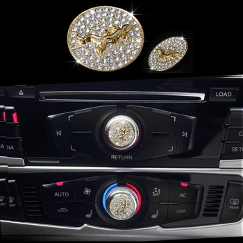 

2pcs Gold Silver Diamond Style Middle AC Adjust Switch Case Trim For Audi A4 B8 09-2012