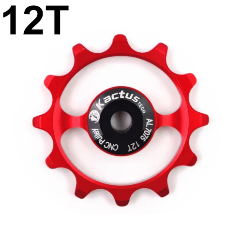 11 speed ceramic carbon fiber bicycle rear derailleur guide bike wheel pulleys Bearing Jockey pulley wheel set bicycle parts - Цвет: 12T RED