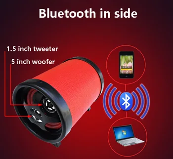 

5"+1.5" High Power Speaker Subwoofer Wireless Bluetooth SD USB Speakers DC 12v/ AC 110~240v In For Car PC Phone MP3