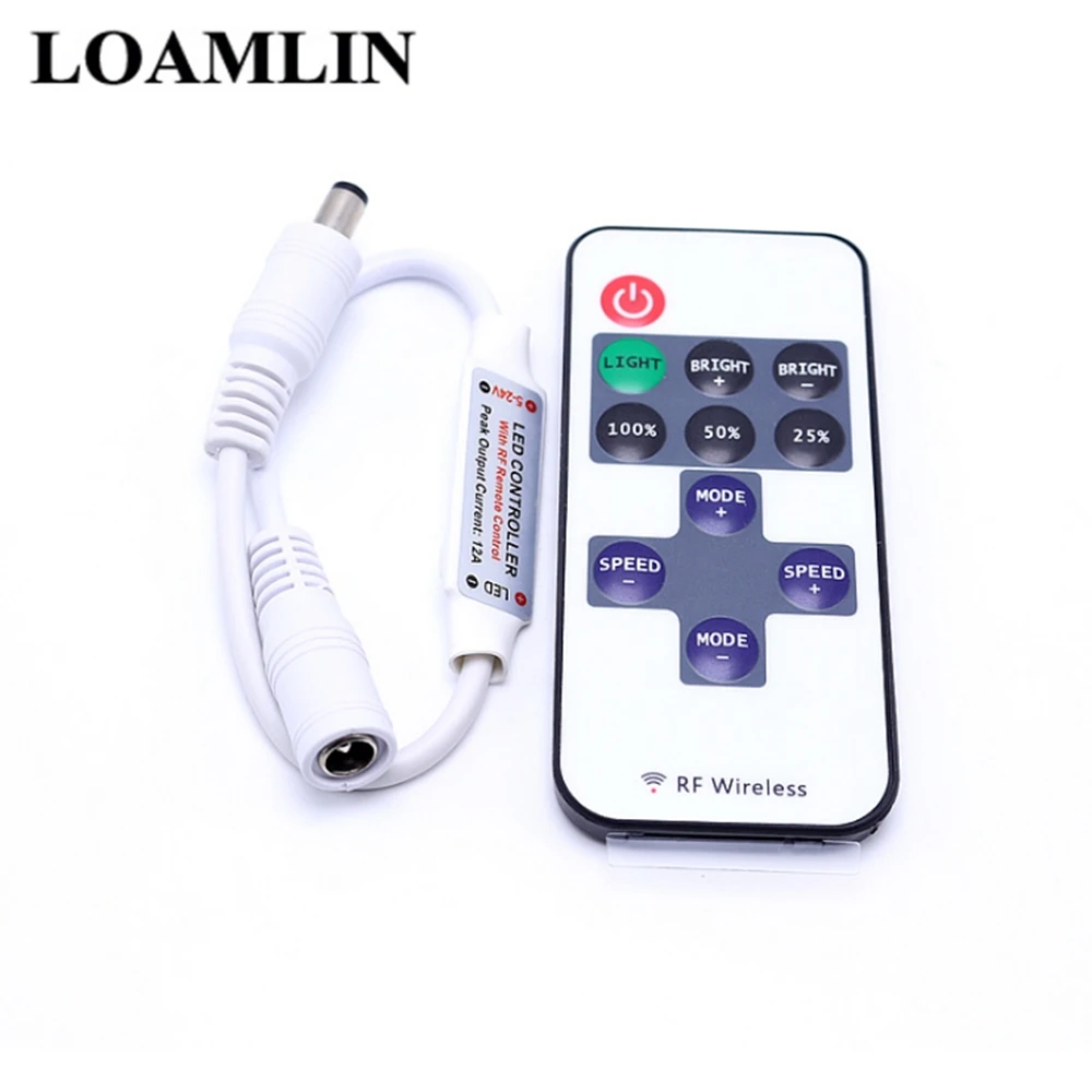 

Single Color Remote Control Dimmer 11Key RF LED Controller Dimmer DC 5-24 V for SMD 3528 5050 2835 WS2812 LED Strip Light