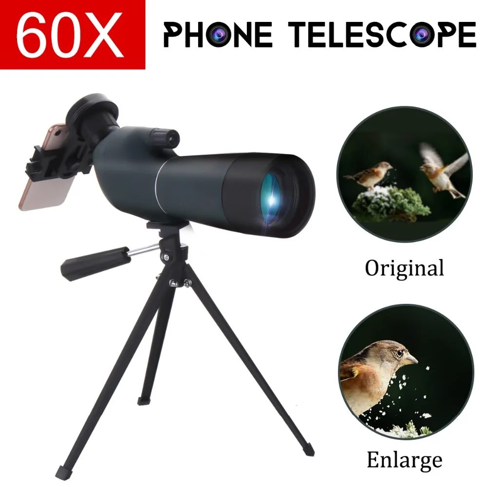 mobile zoom lens for smartphone 20-60x60 Waterproof With Tripod Phone Adapter HD Night Vision phone Telescope lente para celular mobile zoom lens for smartphone 20-60x60 Waterproof With Tripod Phone Adapter HD Night Vision phone Telescope lente para celular