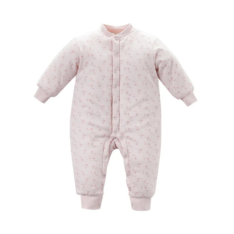 DB4713 dave bella/модный Осенний комбинезон унисекс для новорожденных девочек и мальчиков; одежда с принтом для малышей; милый комбинезон для малышей; 1 предмет - Цвет: Розовый