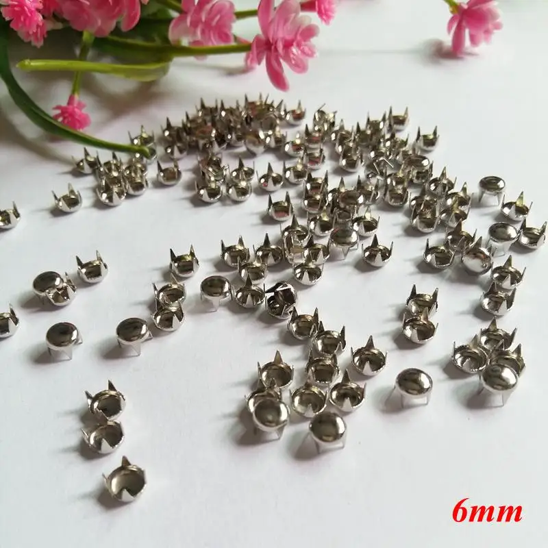 Buy 500PCs 6mm Silver Tone Round Metal Decorative