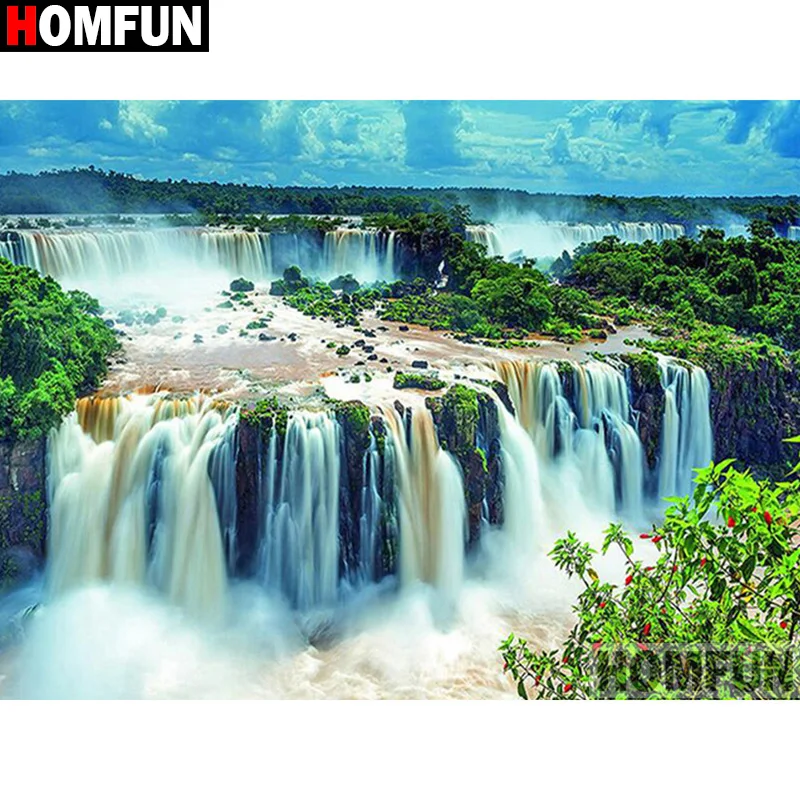 HOMFUN &quotLandscape scenery&quot Diy Diamond Painting 5D Full Square Round Resin Drill Picture Rhinestone Embroidery A17752 | Дом и сад