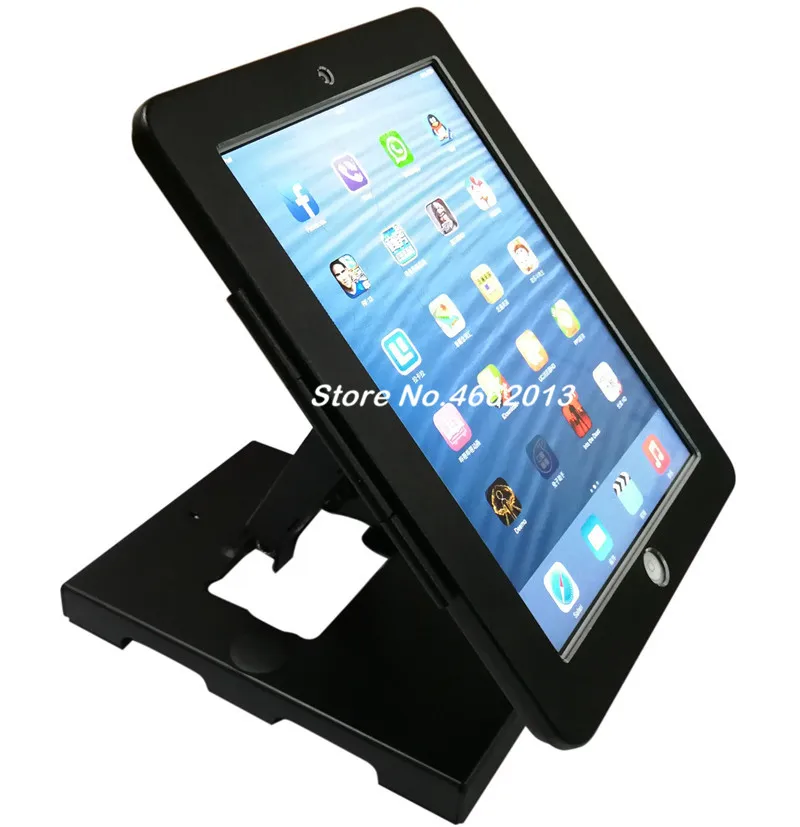 security desktop stand for iPad 2 3 4 air1 2 Pro 9.7 tablet with lock  holder 360 degree revolving hotel front desk order bracket