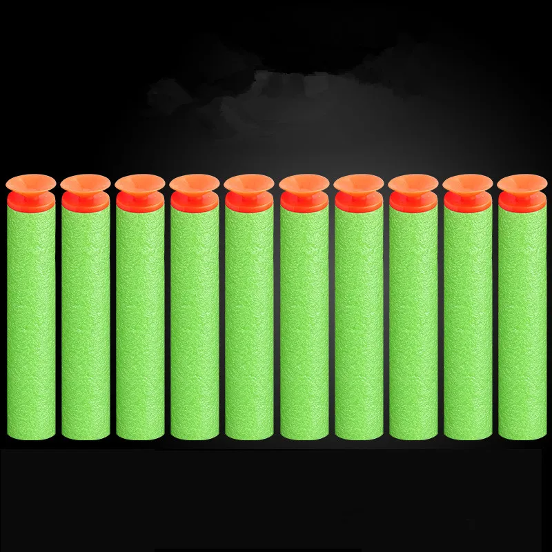 100 шт патронов присоски 7,2*1,3 см заправка игрушка дартс пистолет пены EVA Пули для nerf для мальчиков, подарок для ребенка, малыша оружейные пули