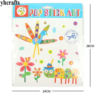 

3PCS/LOT.3 design choose Peacock flower bug pops crafts Paper craft kits Early learning educational toys Kindergarten crafts