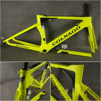 

T1000 UD Matte Fluorescent Yellow CARROWTER Colnago Concept carbon road frame bicycle Frameset With BB68/BB30 XXS/XS/S/M/L/XL