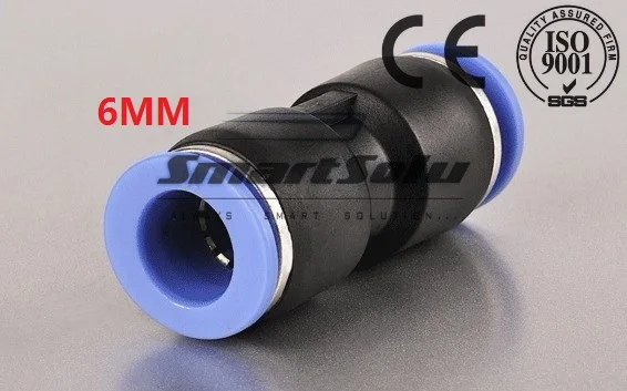 

PU Union Straight Fitting , Pneumatic 6MM To 6MM Tube One Touch Push In Pipe Fitting Joint Couplder
