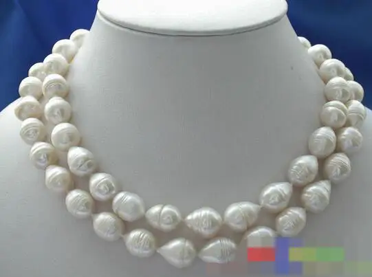 

song voge gem nanJ0679 2ROW WHITE DRIP FRESHWATER PEARL NECKLACE MABE
