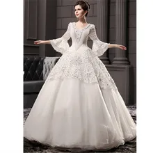 Islamic wedding dress white 2016 new vintage
