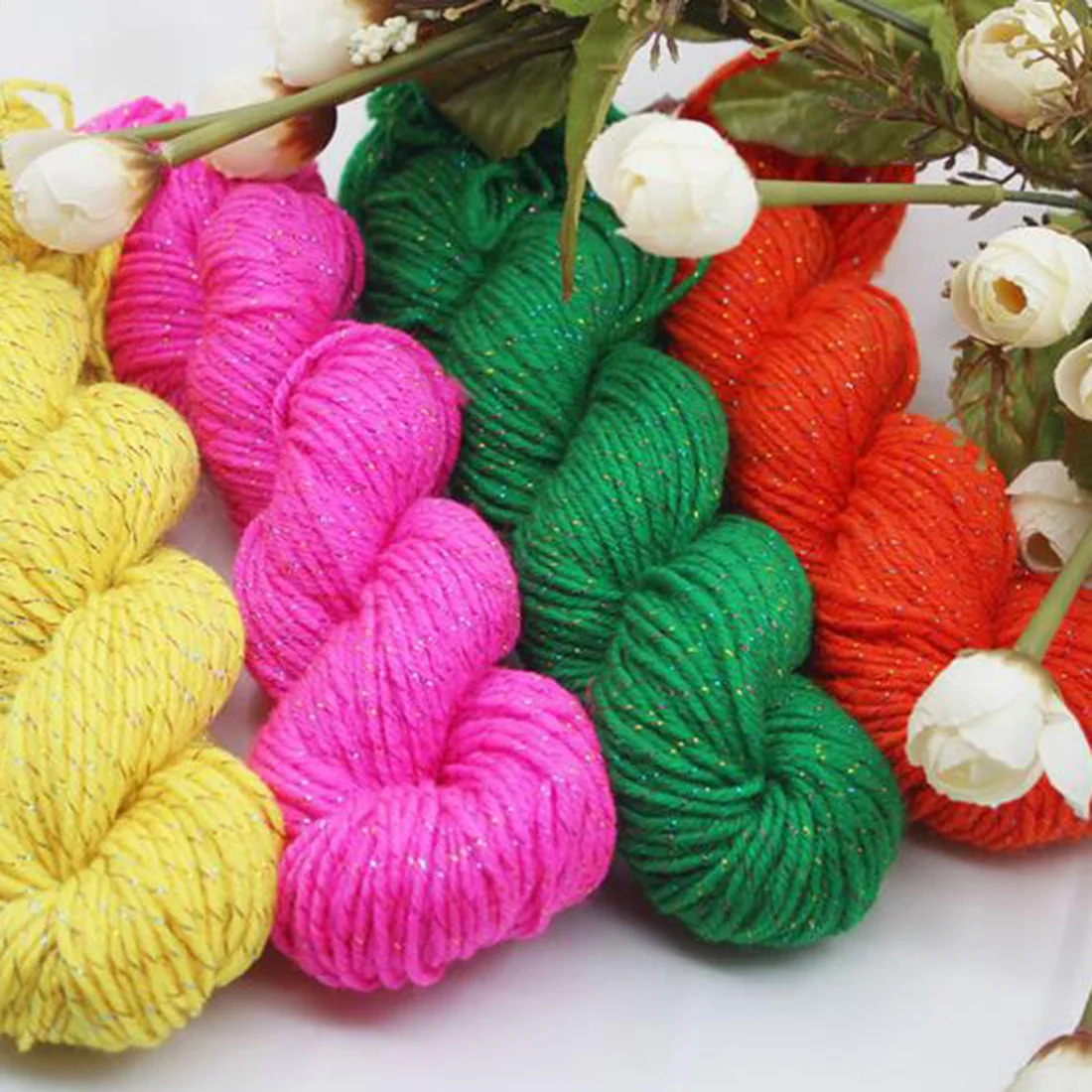 

New 50g Gold Thread Yarn Acrylic Line Warm Soft Acrylic Wool Line For Knit Flower Shoes Hat Skirt Slippers Wool line