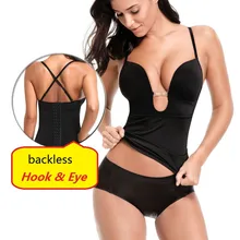 Женский пояс ningmi Body Shaper U Plunge беспроводной Бюстгальтер Корректирующее белье Бюстье Топ сексуальные вечерние крюк без задней стороны и глаз Camisole для похудения нижнее белье