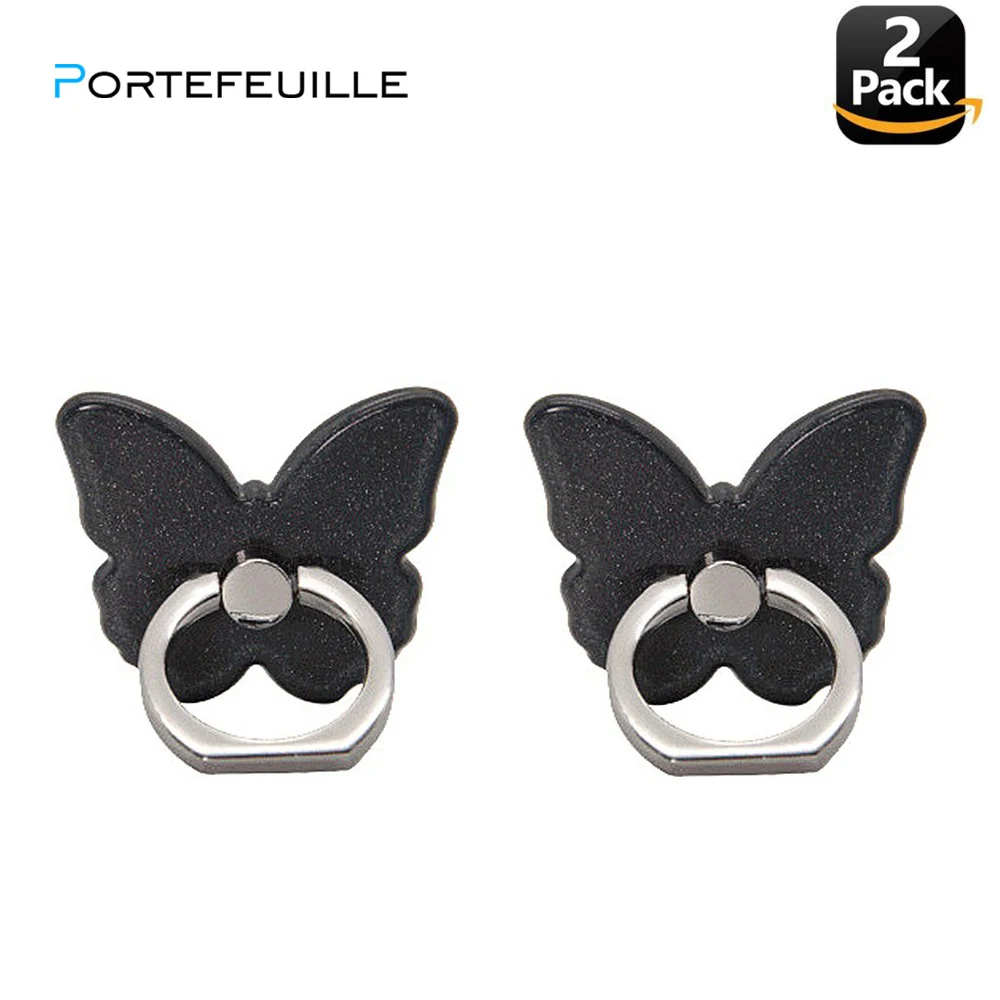 PORTEFEUILLE 2 шт. держатель для мобильного телефона большого пальца Бабочка Блестящий