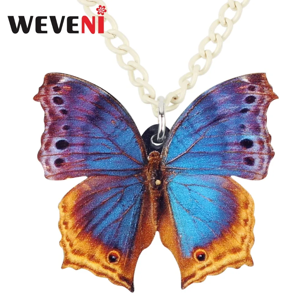 WEVENI Statement акриловая модная Цветочная подвеска ожерелья в виде бабочки чокер