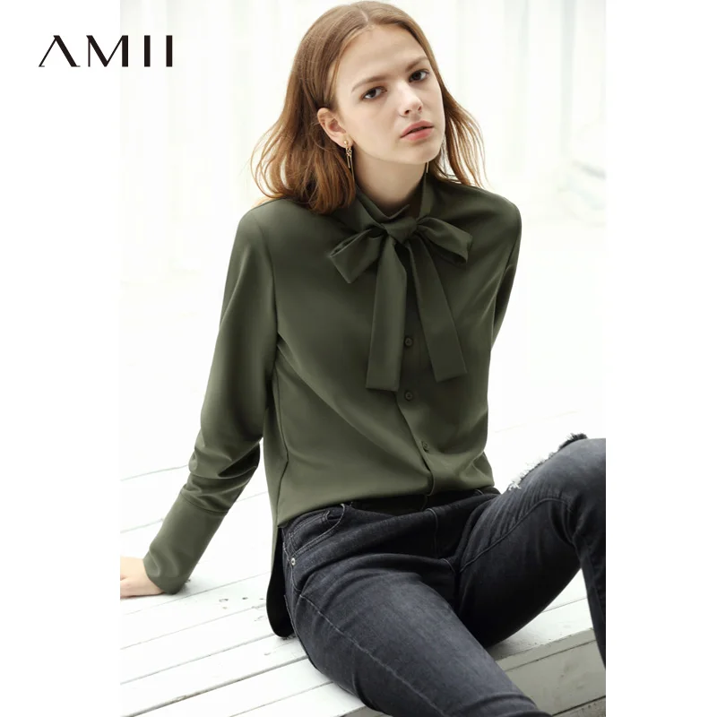 Amii минималистский для женщин осень 2018 г. Блузка Chic офисные женские туфли