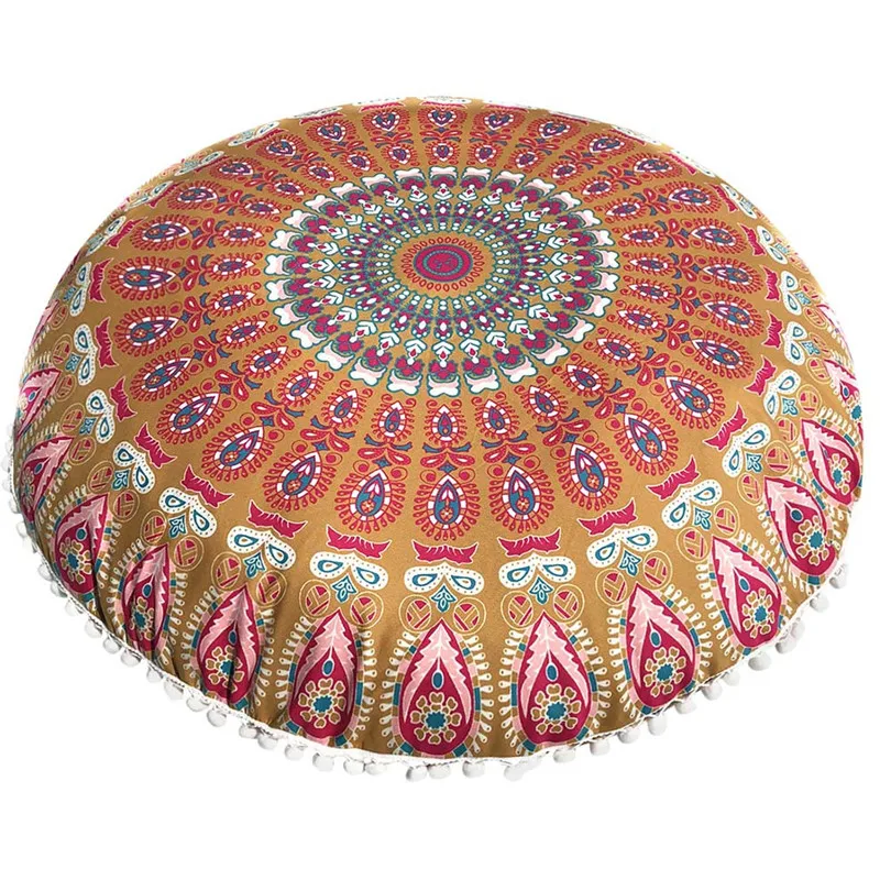 Pillow Case Indian Mandala Floor Pillows Round Bohemian Cushion Pillows Cover Huge Case Home decorations #3f28 (4)