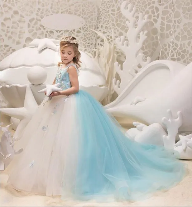 2018-Sky-Blue-Flower-girl-Dresses-Ball-gown-3D-Flowers-Beautiful-girls-pageant-dress-communion-gown (2)