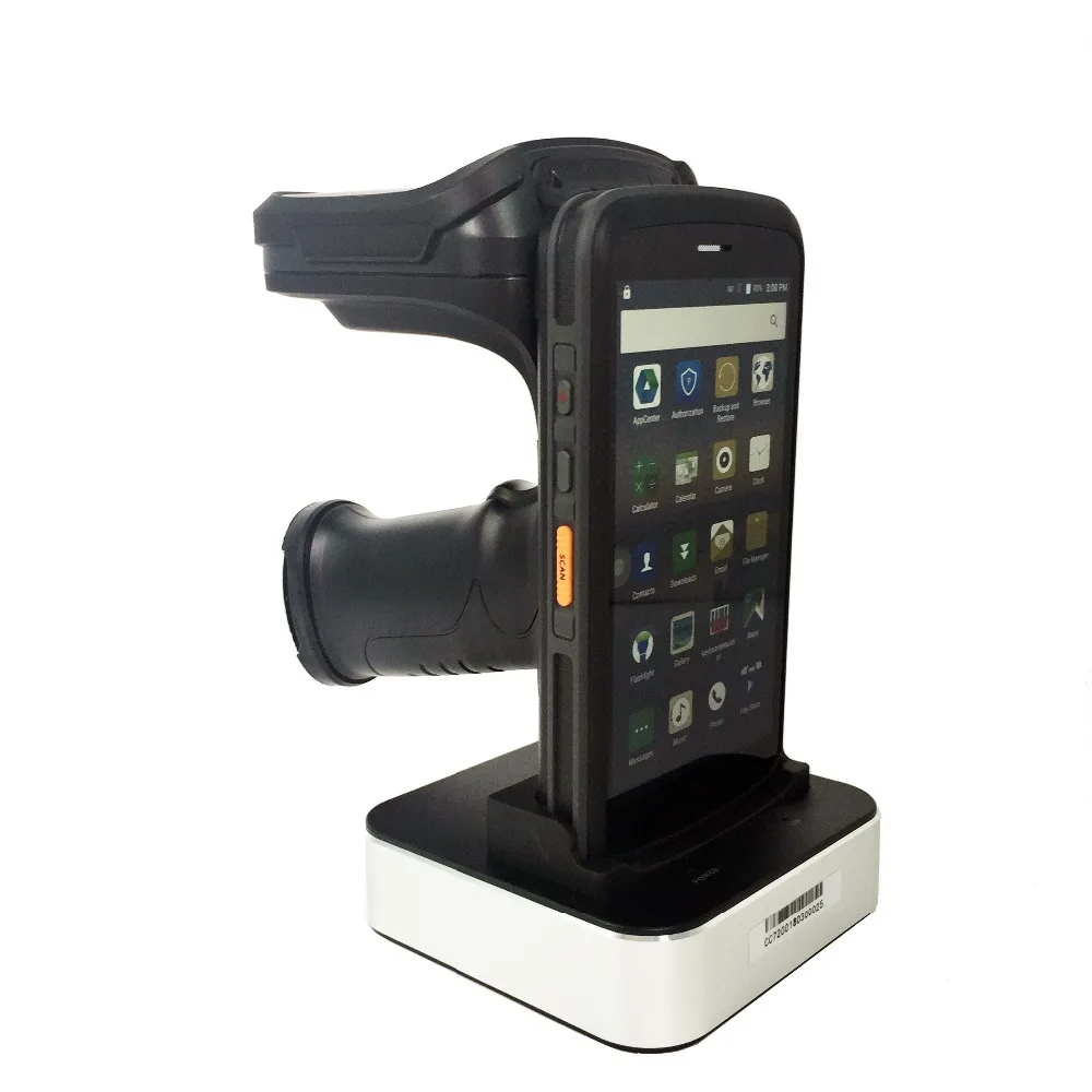 عالية الجودة المحمول البيانات جامع يده PDA محطة 4 جرام الروبوت 6.0 1D/2D الباركود ماسحة مع UHF RFID قارئ بقبضة مسدس