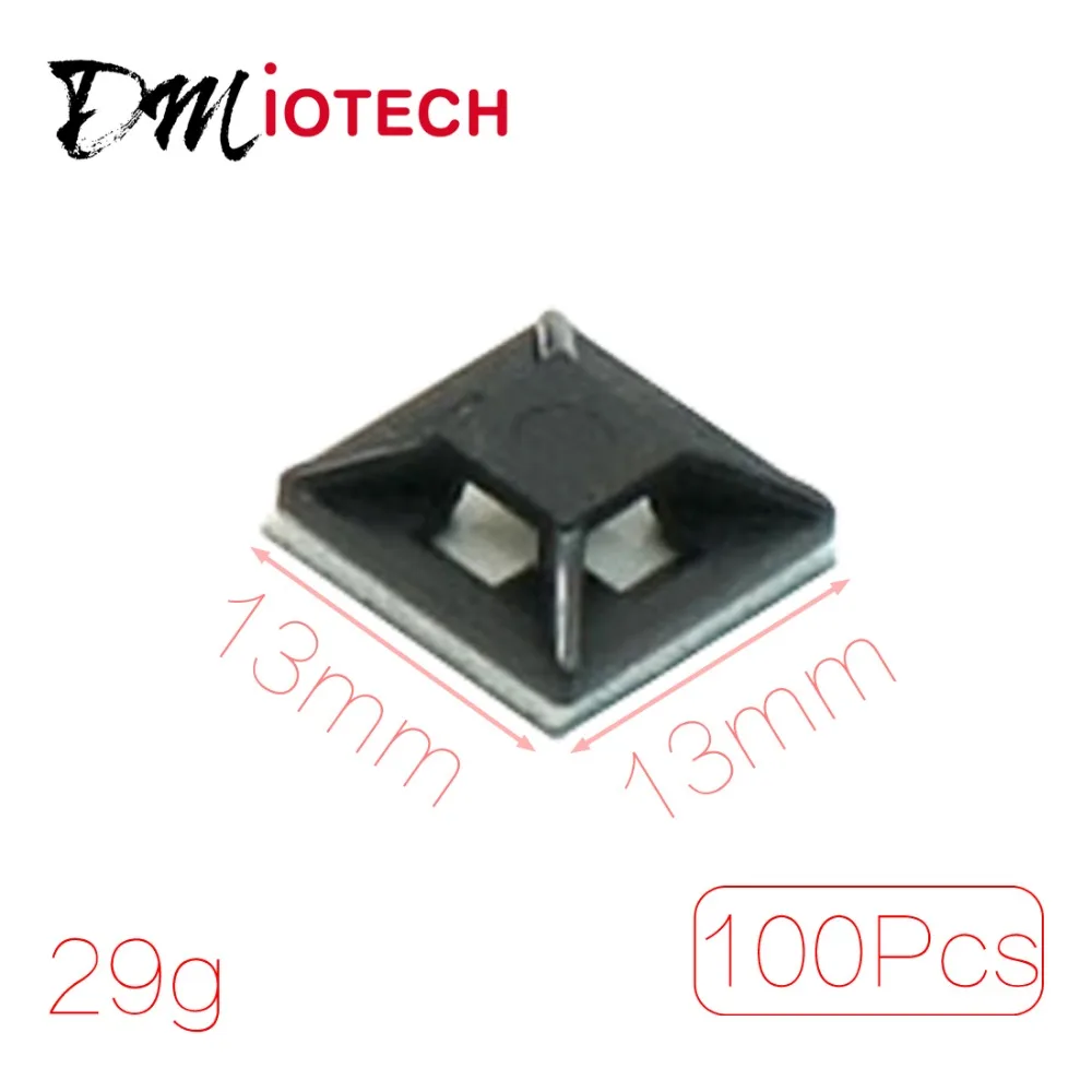 

13mm x 13mm Plastic Cable Wire Tie Self Adhesive Base Wiring Accessories 100 Pieces Discount 50 Self-Adhesive Cable Tie Mounts