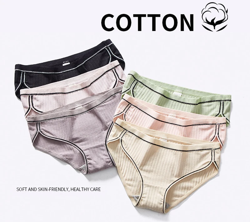 Cotton Panties For Women Seamless Briefs Underwear Sexy Underpants Solid Low-Waist Comfort Female Fashion Intimates XXL#D