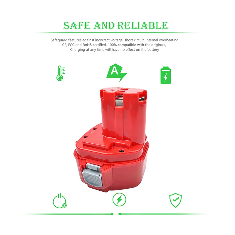 Аккумулятор bonacell 2000 мАч для Makita 12 В PA12 1220 1222 192598 2 1233S 1233SB 1235 UC170D UC170DWD VR250D VR250DA
