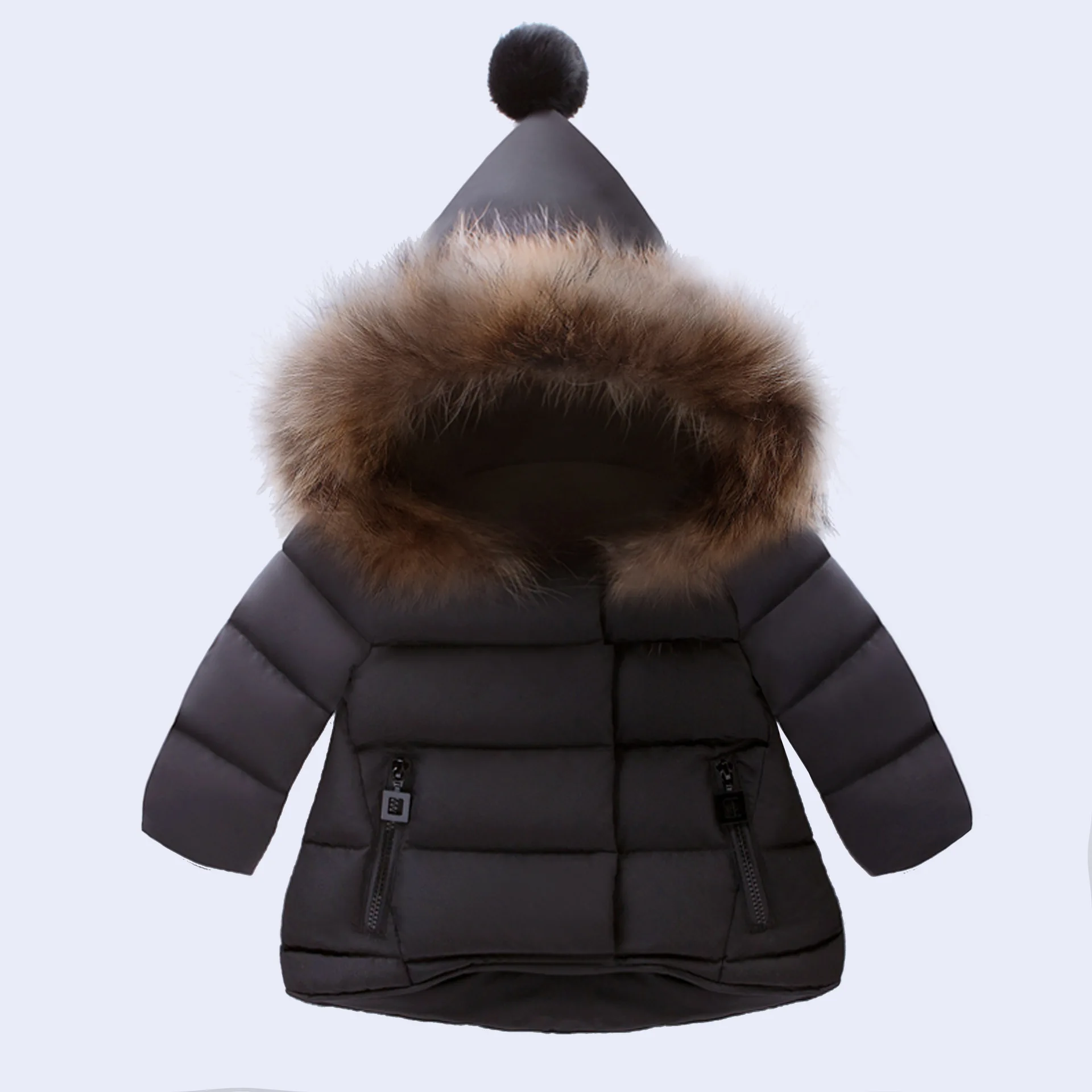

2017 Joker Baby Girls Winter Coat Kids Jacket Children Clothing Outerwear Hooded Zipper Thicken Warm Fur Collar Cotton Clothes