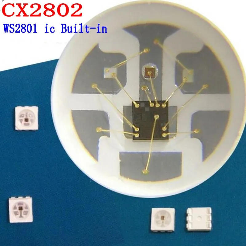 1 м/5 м CX2802 умный светодиодный Пиксельная полоса WS2801 IC, 30/60 светодиодный s/pixels/m, IP30/IP65/IP67 данные и часы отдельно, аналогичный APA102 DC5V