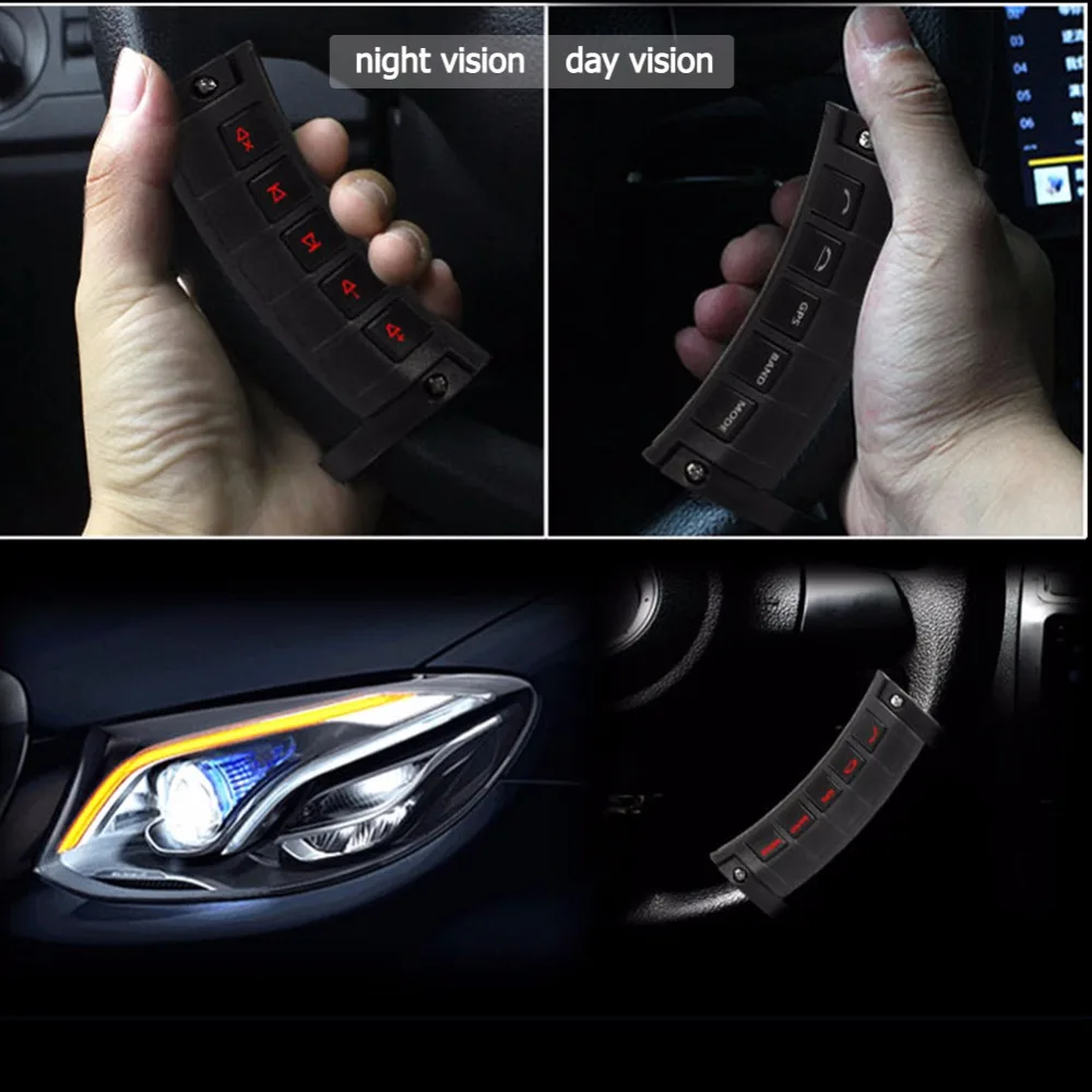 Controlador de volante inalámbrico multifunción Universal botones de navegación de DVD luminosos accesorios para coche