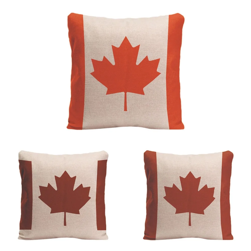 Canadian Flag Cushion Cover Decorative Pillow For Sofa Car Covers Red