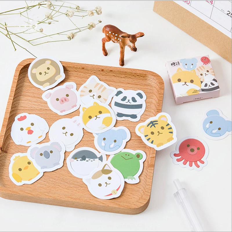 

45pcs/lot cute animal Mini Paper sticker decoration DIY ablum diary scrapbooking label stickers kawaii stationery