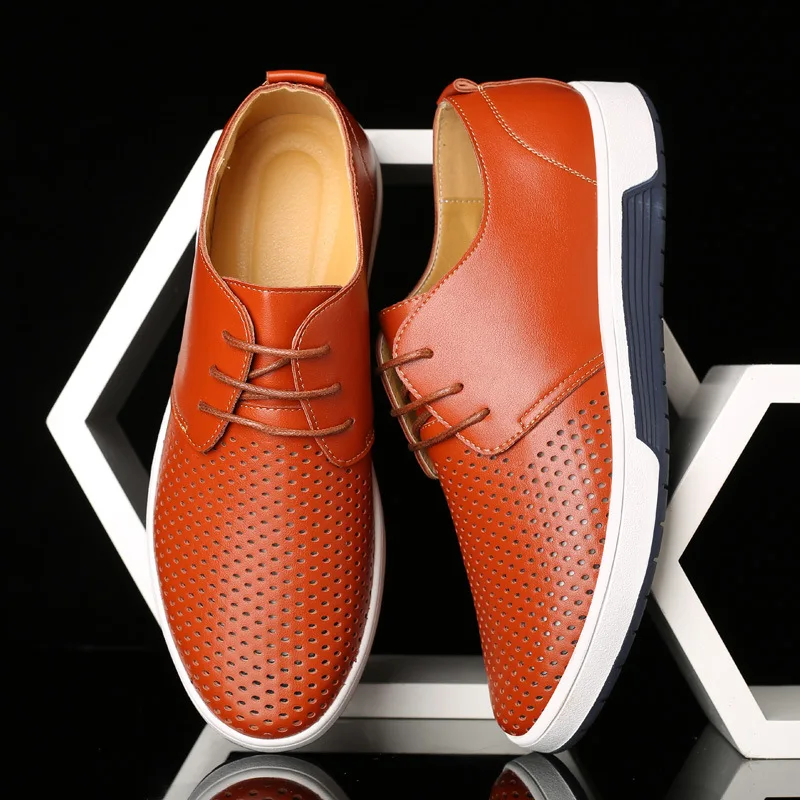 

New fashion cross-border explosion models men's casual shoes extra large fashion hollow sports men's shoes free shipping